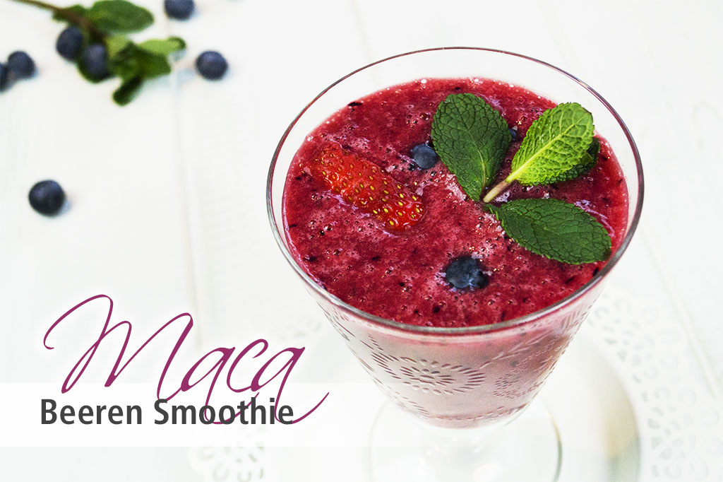 Rezept für Maca Beeren Smoothie